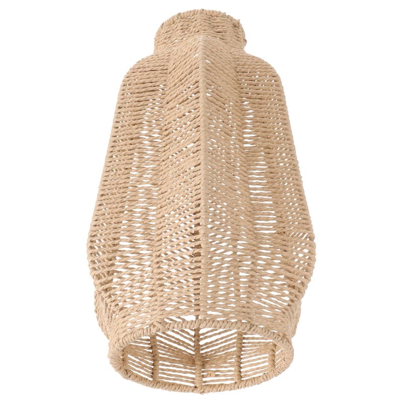Natural Rattan Woven Pendant Lamp Shade Rustic Dining Room Living Room Decor - Image 2