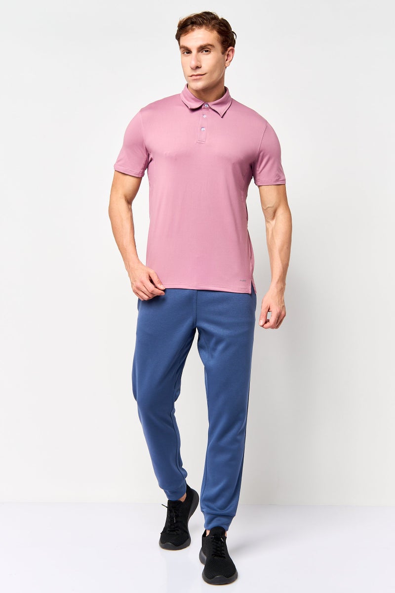 MOTION Men Sportswear Fit Short Sleeve Outdoor Cloud Polo Shirt, Old Pink - Image 2