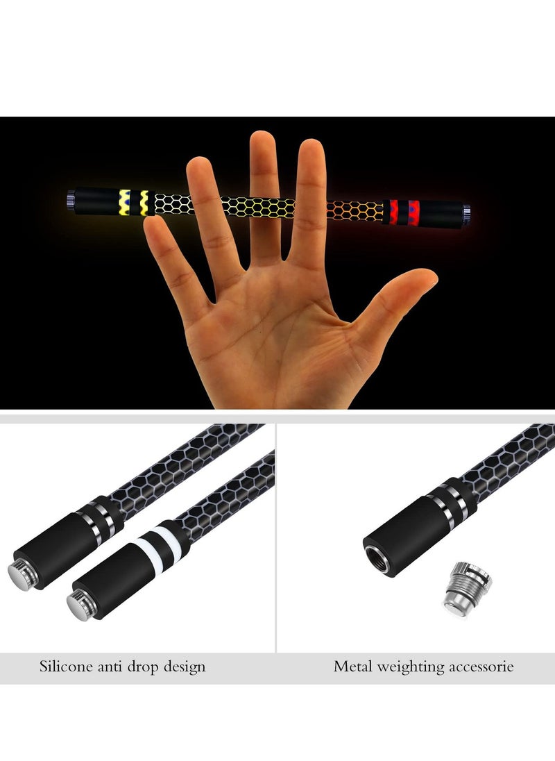 KASTWAVE Spinning Rotating Pen, 2 Pieces LED Rolling Finger Rotating Pen Anti Slip Coating Spinning Pen Spinning Ballpoint Pen for Student Entertainment, Unable to Write (Black & Silver)  - Image 3