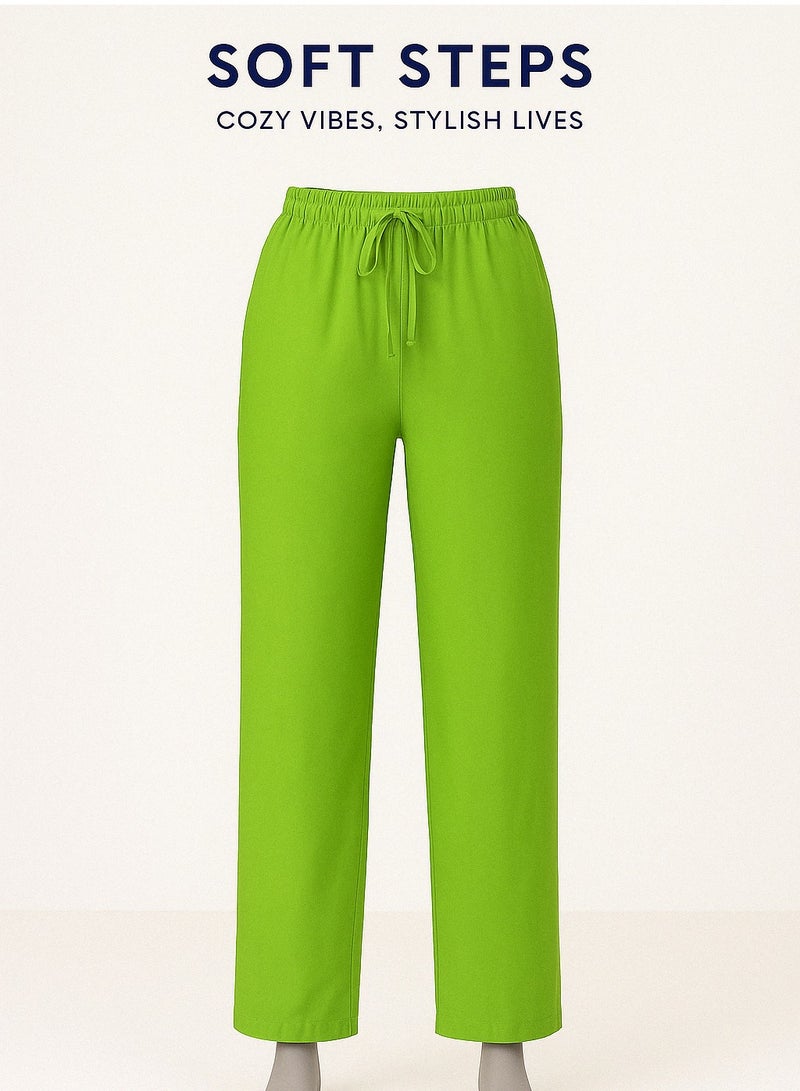 Soft Steps Linen Spanish Green High quality pure pants for your daily use Size M  - Image 1