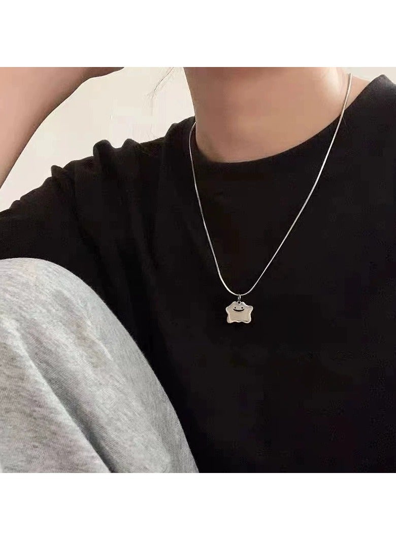 Goolsky قلادة وحش مصغرة من الفولاذ التيتانيوم الفضي للنساء – إكسسوار سلسلة الترقوة بأسلوب الهيب هوب الشيق والبارد - Image 1