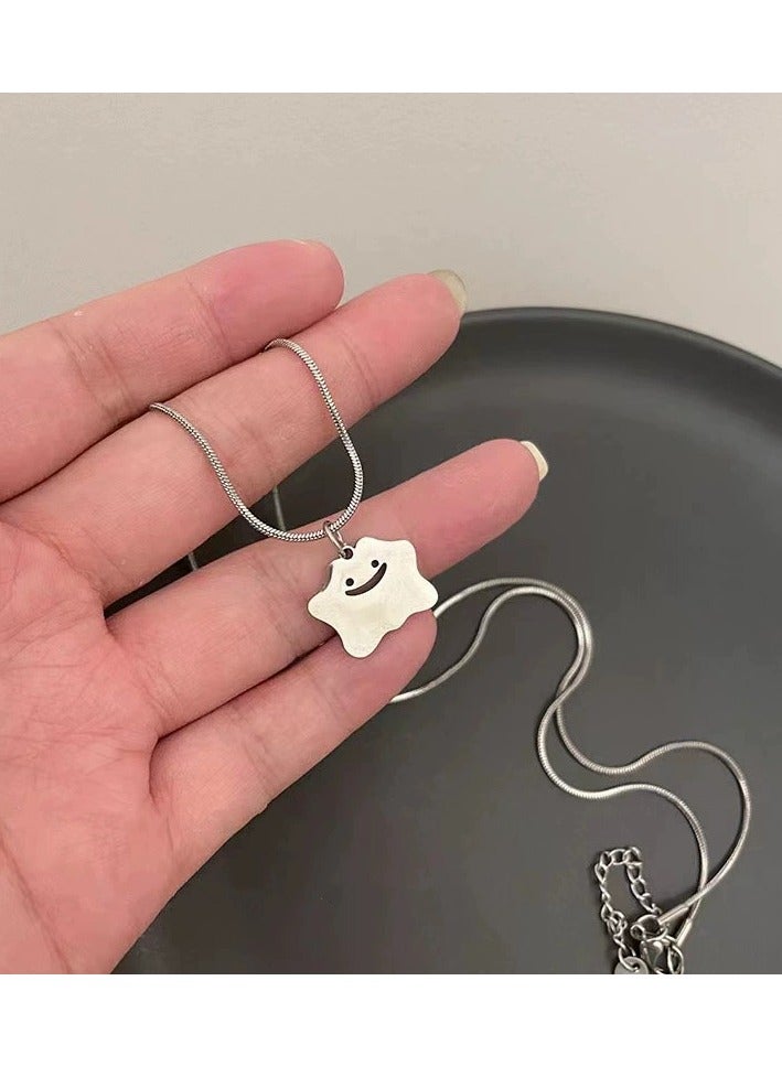 Goolsky قلادة وحش مصغرة من الفولاذ التيتانيوم الفضي للنساء – إكسسوار سلسلة الترقوة بأسلوب الهيب هوب الشيق والبارد - Image 2