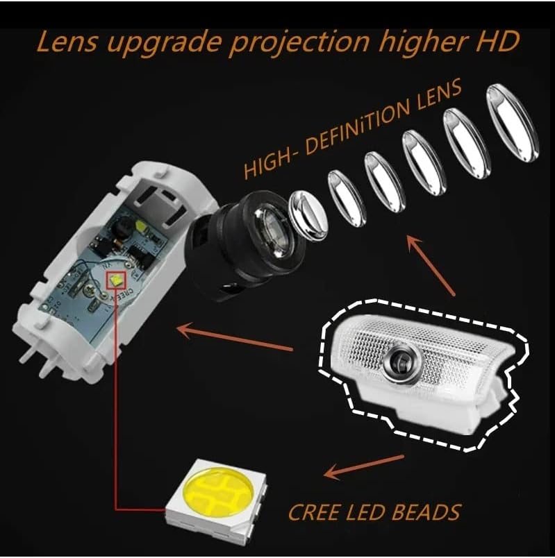 Vierex Door Logo Light for Nissan Patrol - New Emblem Bright Glass Welcome Projector Puddle Light - Image 5