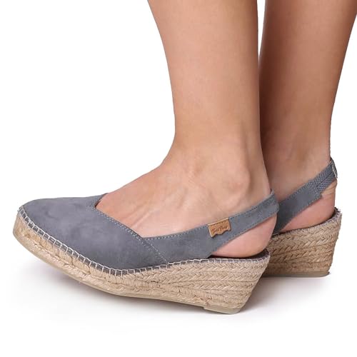 Toni Pons Women's Betty-A Espadrille Wedge Sandal, Grey Suede, 6.5-7 - Image 4