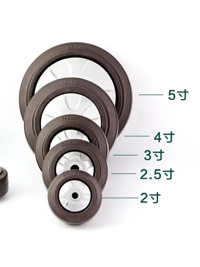 Brown 4 Inch Single Wheel Rubber Eraser Silent Shock Absorber 2 Pieces - Image 4