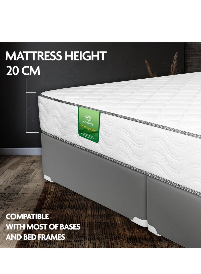 EASELIVING مرتبة أورثوبيديك بحجم كينج - مرتبة متوسطة الصلابة بسُمك 20 سم مع قماش قابل للتهوية | مرتبة أورثو بنيل قابلة للعكس مع تخفيف الضغط لجميع أوضاع النوم | ضمان 3 سنوات (180 × 200 سم) - Image 2