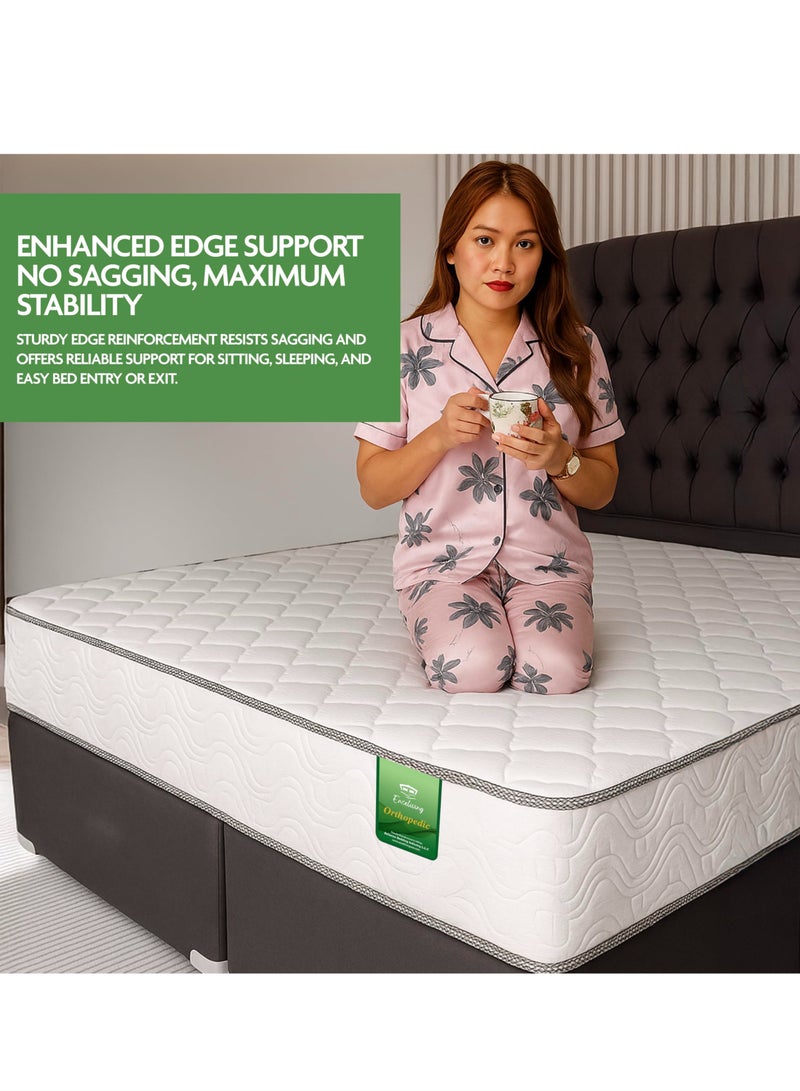 EASELIVING مرتبة أورثوبيديك بحجم كينج - مرتبة متوسطة الصلابة بسُمك 20 سم مع قماش قابل للتهوية | مرتبة أورثو بنيل قابلة للعكس مع تخفيف الضغط لجميع أوضاع النوم | ضمان 3 سنوات (180 × 200 سم) - Image 3