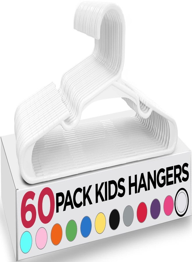 Utopia Home 60 Pack Kids Hangers - 11.5 Inch Plastic Baby Hangers for Closet - Childrens Hanger for Clothes & Infant Hanger for Closet (White) - Image 1