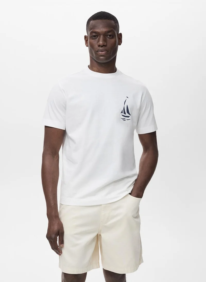 Mango Man Crew Neck Short Sleeve T-Shirt