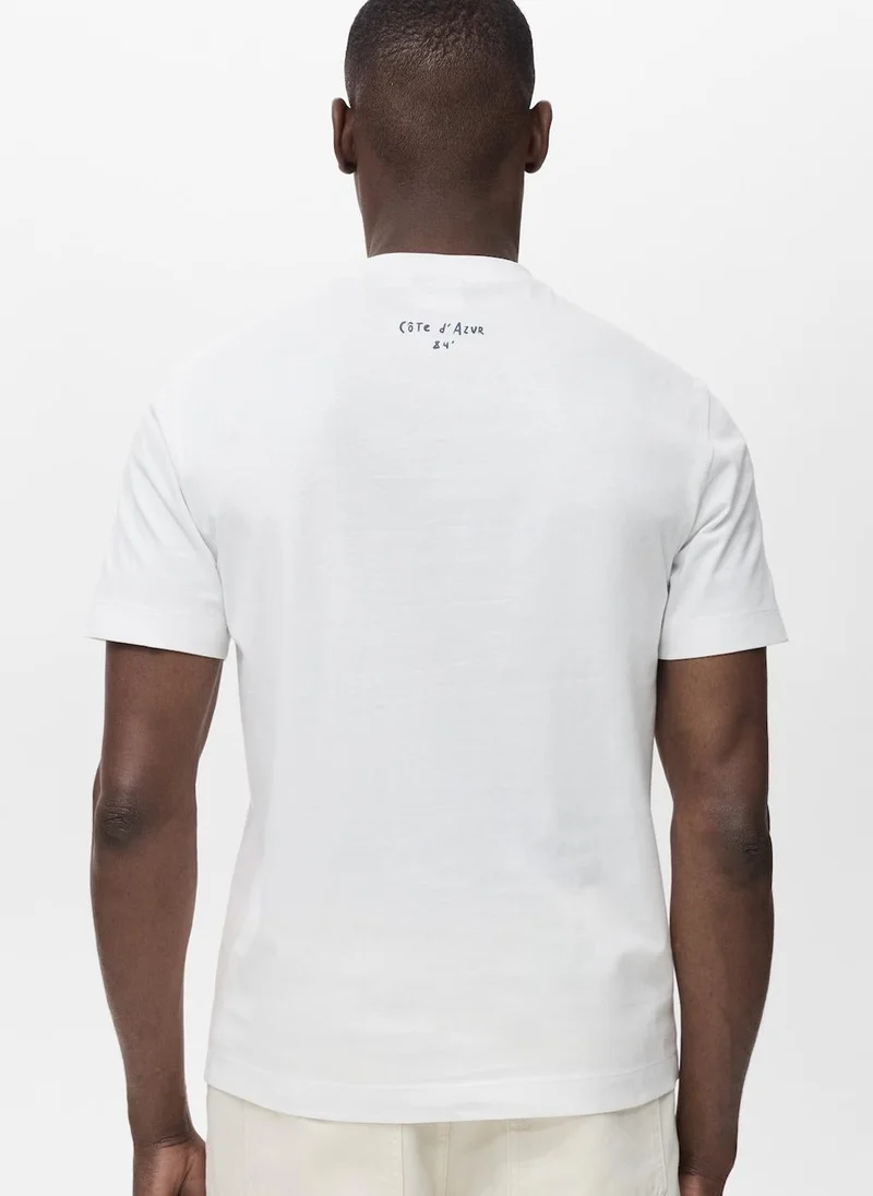 Mango Man round  Neck Short Sleeve T-Shirt