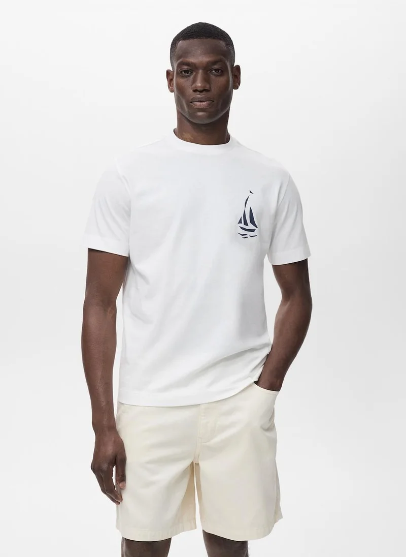 Mango Man round  Neck Short Sleeve T-Shirt