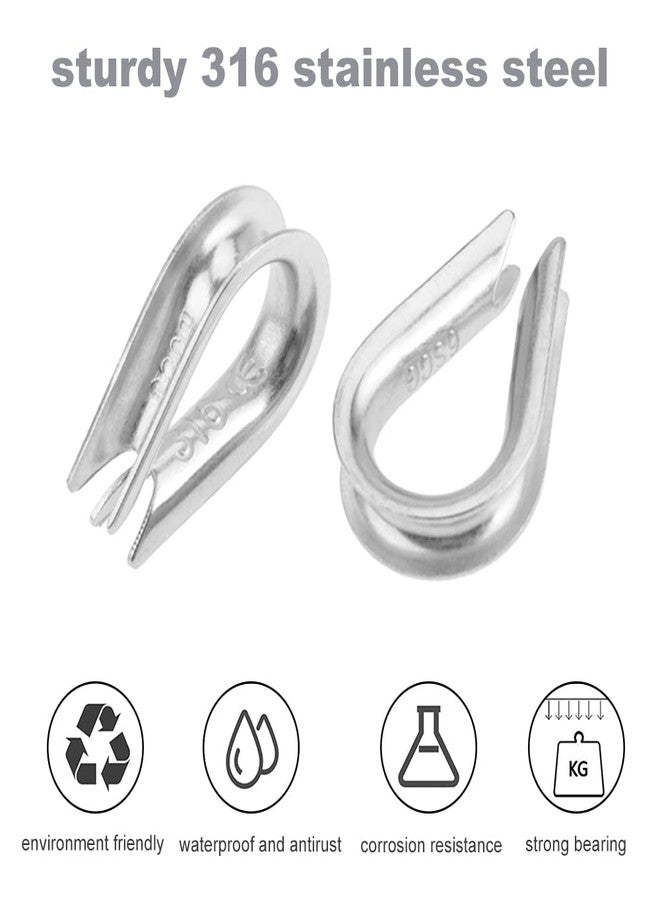 Mtsooning 4Pcs 1/2" Wire Rope Chain Thimble for Boat Rigging Anchor Boat Terminating Splicing 316 Stainless - Image 4