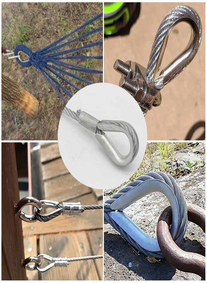 Mtsooning 4Pcs 1/2" Wire Rope Chain Thimble for Boat Rigging Anchor Boat Terminating Splicing 316 Stainless - Image 2