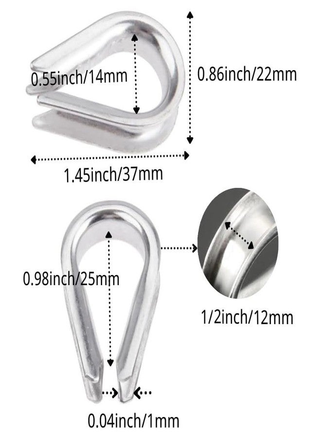 Mtsooning 4Pcs 1/2" Wire Rope Chain Thimble for Boat Rigging Anchor Boat Terminating Splicing 316 Stainless - Image 5