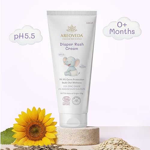 AreoVeda Diaper Rash Cream (50 gm), Suitable for newborns & babies, 15% Zinc Oxide, Prevents & Soothes Rashes from Day 1, Relieves Itchiness & Discomfort - Image 2