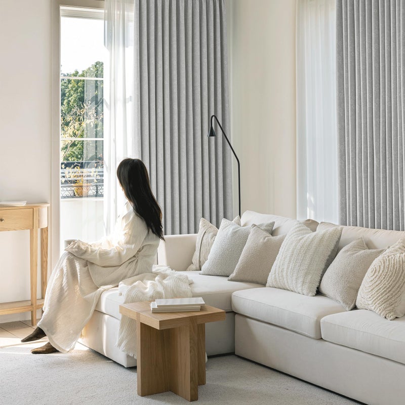 Beauoop Grey Floral Jacquard Blackout Curtains 84 Inches Long 2 Panels for Living Room Bedroom Chenille Flower Room Darkening Thermal Insulated Soundproof Grommet Window Drapes, 52x84 Set of 2 - Image 5