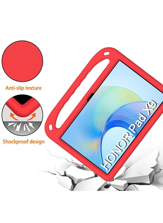 Muyixin Kids Friendly Case For 11.5" Honor Pad X9/ X8 Pro Tablet Anti-Fall Protective Heavy Duty Case Cover With Shell W/Pencil Holder - Red - Image 5