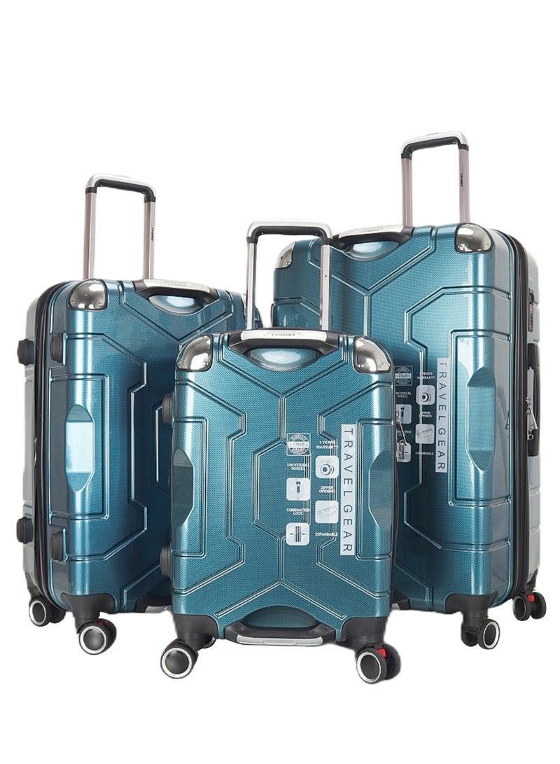 Stargold Trolley Luggage Set of 3 PCS TPC Hard Side Spinner Wheels with TSA Lock - Image 1
