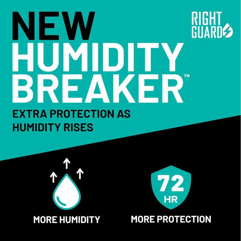 Right Guard Humidity Breaker Antiperspirant & Deodorant for Men, Cold Front Scent, 2.5oz (4 Pack) Invisible Solid, 2X Sweat Protection, 72HR Odor Control, Humidity Activated - Image 2