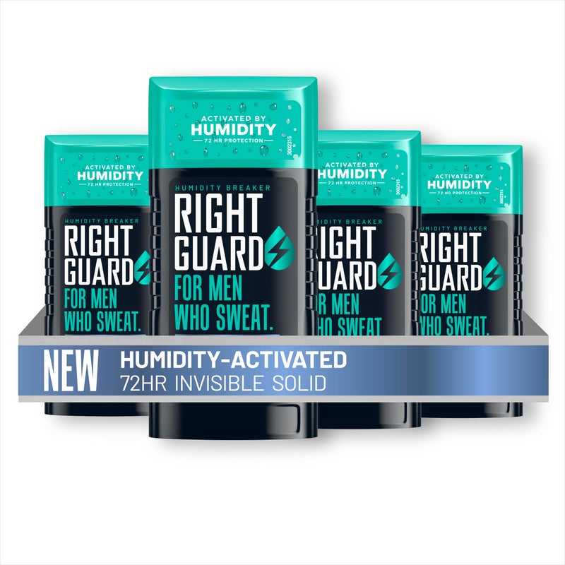 Right Guard Humidity Breaker Antiperspirant & Deodorant for Men, Cold Front Scent, 2.5oz (4 Pack) Invisible Solid, 2X Sweat Protection, 72HR Odor Control, Humidity Activated - Image 1