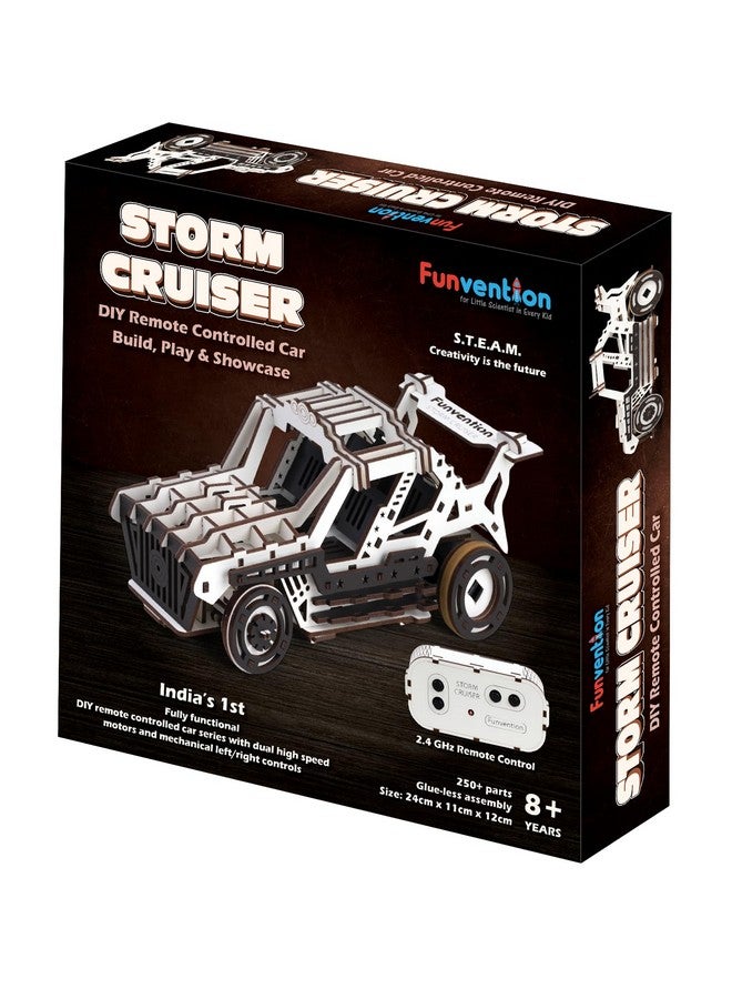 فنفينشين سيارة فانفنشن ستورم كروزر ذاتية التحكم - نموذج سيارة تحكم عن بعد بتردد 2.4 جيجاهرتز للأطفال - مجموعة أدوات بناء سيارة سباق عالية السرعة بمحرك مزدوج وشاحن من النوع C، صنع في الهند - Image 1