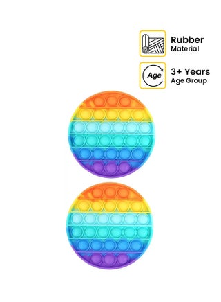 2-Piece Thinking Chess And Rodent Control Pioneer Interactive Pop It Bubble Rainbow Educational Game Toy 12.5x12.5x1.5cm