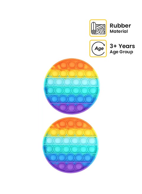 2-Piece Thinking Chess And Rodent Control Pioneer Interactive Pop It Bubble Rainbow Educational Game Toy 12.5x12.5x1.5cm
