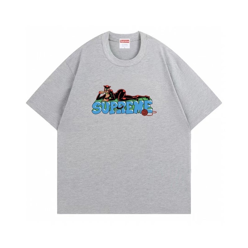 SUPREME 26FW New Trendy SUP American Retro Letter Print All-Match Short Sleeve T-Shirt - Image 1