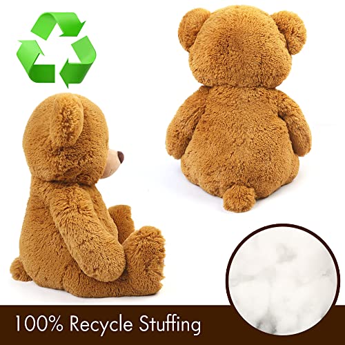 LotFancy Teddy Bear Stuffed Animals, 20 inch Brown Soft Cuddly Stuffed Plush Bear, Cute Stuffed Animals Toy with Footprints, Gifts for Kids Baby Toddlers on Baby Shower, Easter Decoration - Image 5