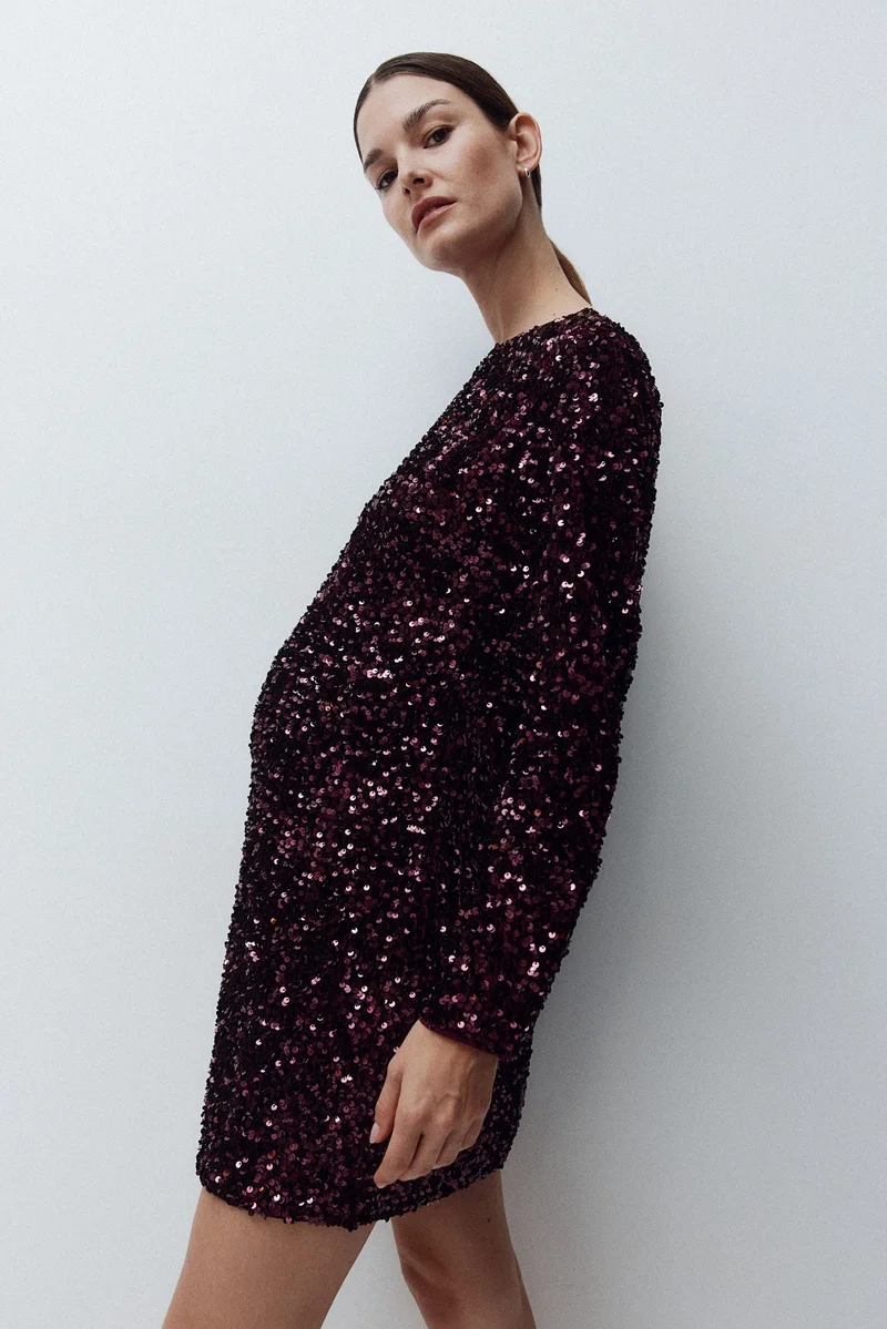 H&M  MAMA Sequined dress for Women | Best Price UAE