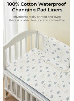 Be a better mom Baby Changing Pad Liners - Portable Waterproof Ultra Absorbent and Soft Diaper Mat - Changing Table Covers for Home & Travel - Washable Baby Changing Mat - Baby Gift (Clouds, 50x70cm)  - Image 2