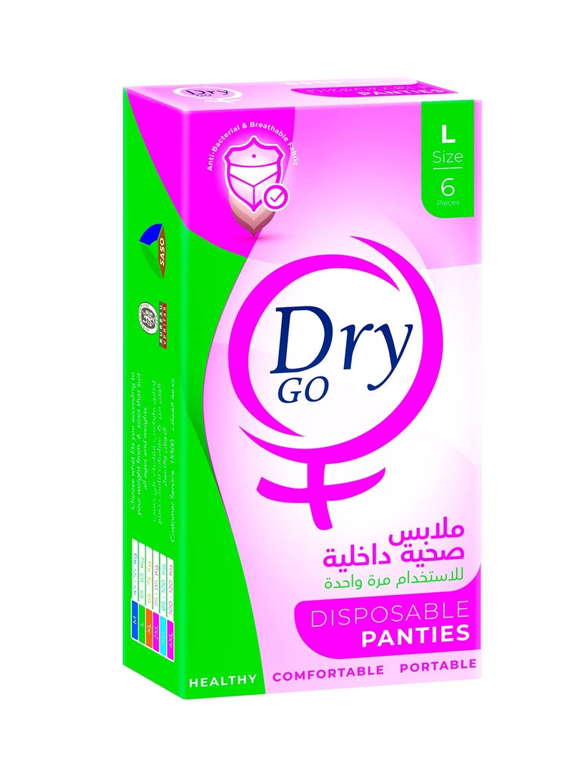 Dry go Large disposable panties 6 Pieces  - Image 1