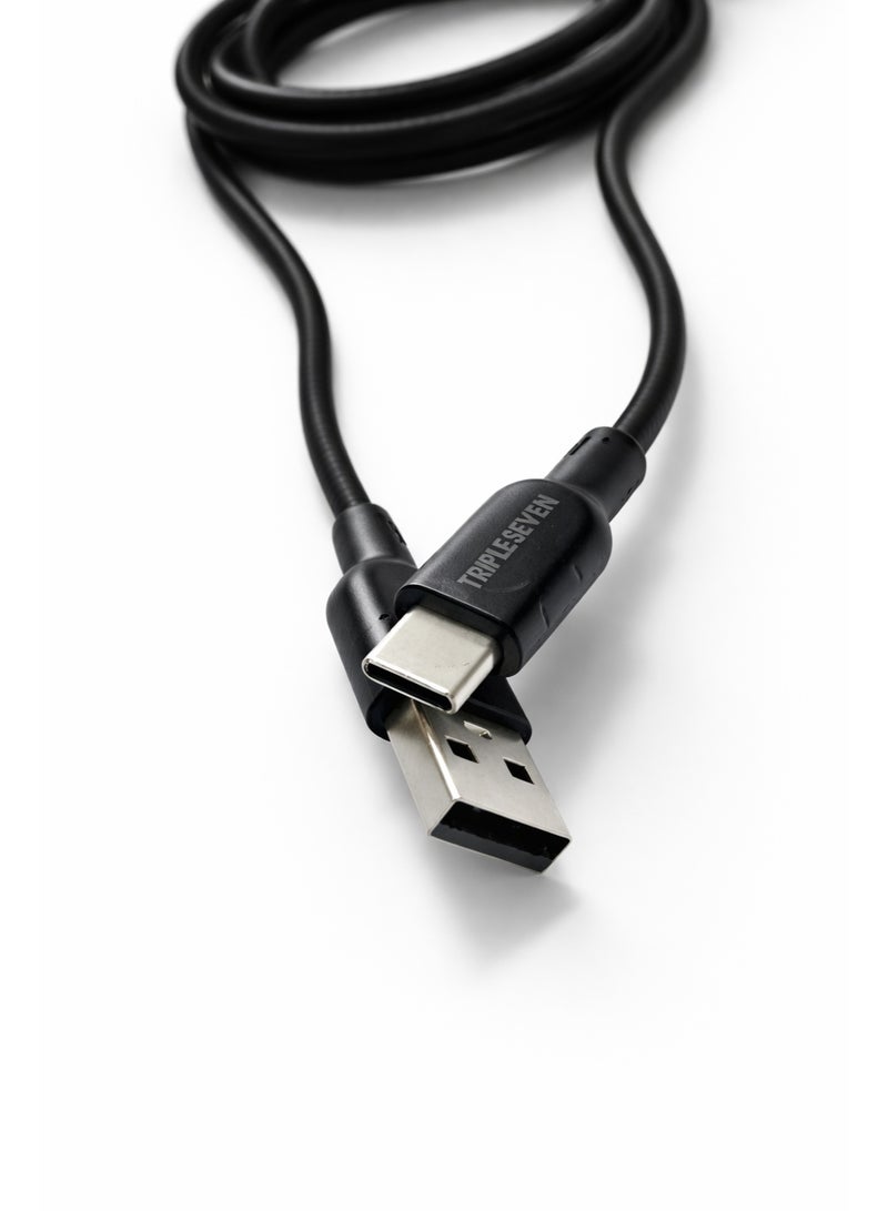 777 شاحن تريبل سفن  T7-221 بمنفذين USB – شحن سريع 15 واط – مؤشر LED – مع كابل Type-C – حماية متعددة - Image 5