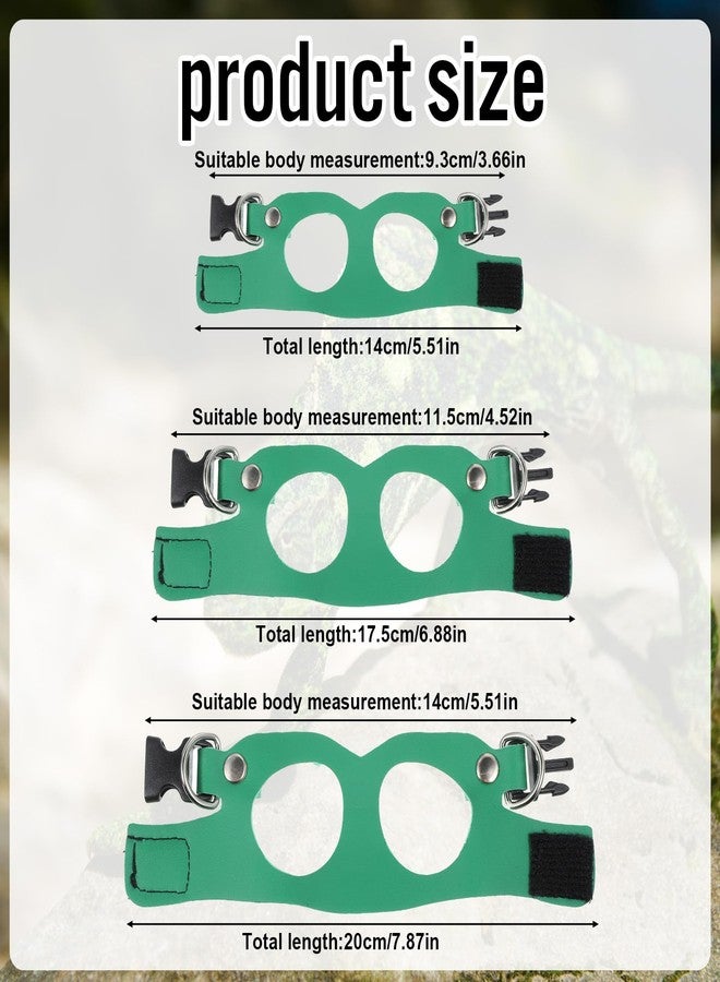 Xosjska 3 Pack Bearded Dragon Leash and Harness Set 3 Size Adjustable Lizard Harness Bearded Dragon Outfits for Reptile Small Animals Training Walking, Easy to Put on and Take Off (Green) - Image 2