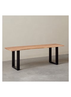 Home Box Costa Live Edge Solid Wood Top Bench 42 x 45 x 140 cm  - Image 2