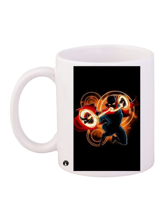 Doctor Strange Printed Coffee Mug White/Black/Orange 11ounce