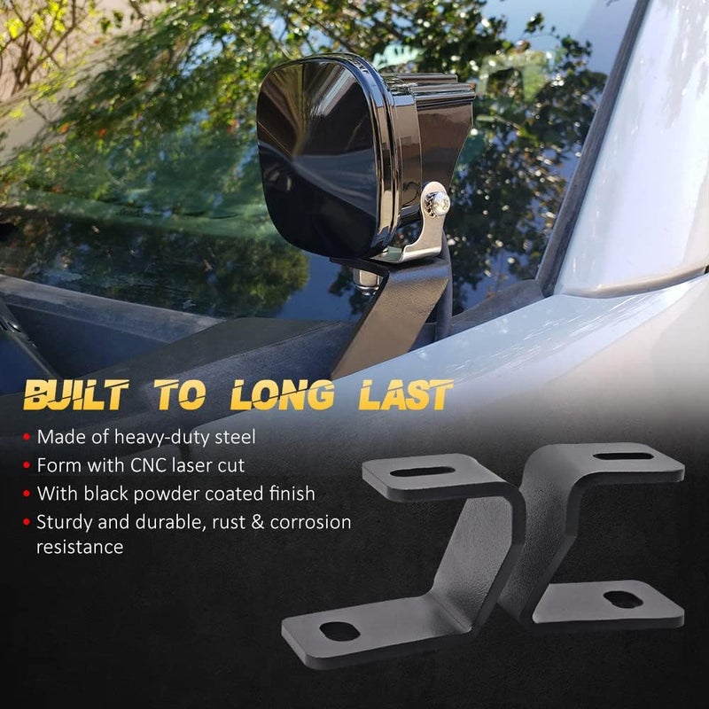 Samman Hood Light Mount Brackets, Ditch Light Front A-Pillar LED Mounts LED Cube Work Pods Mounting Brackets Compatible with F150 Raptor 2017-2023 F150 2015-2023 - Image 3