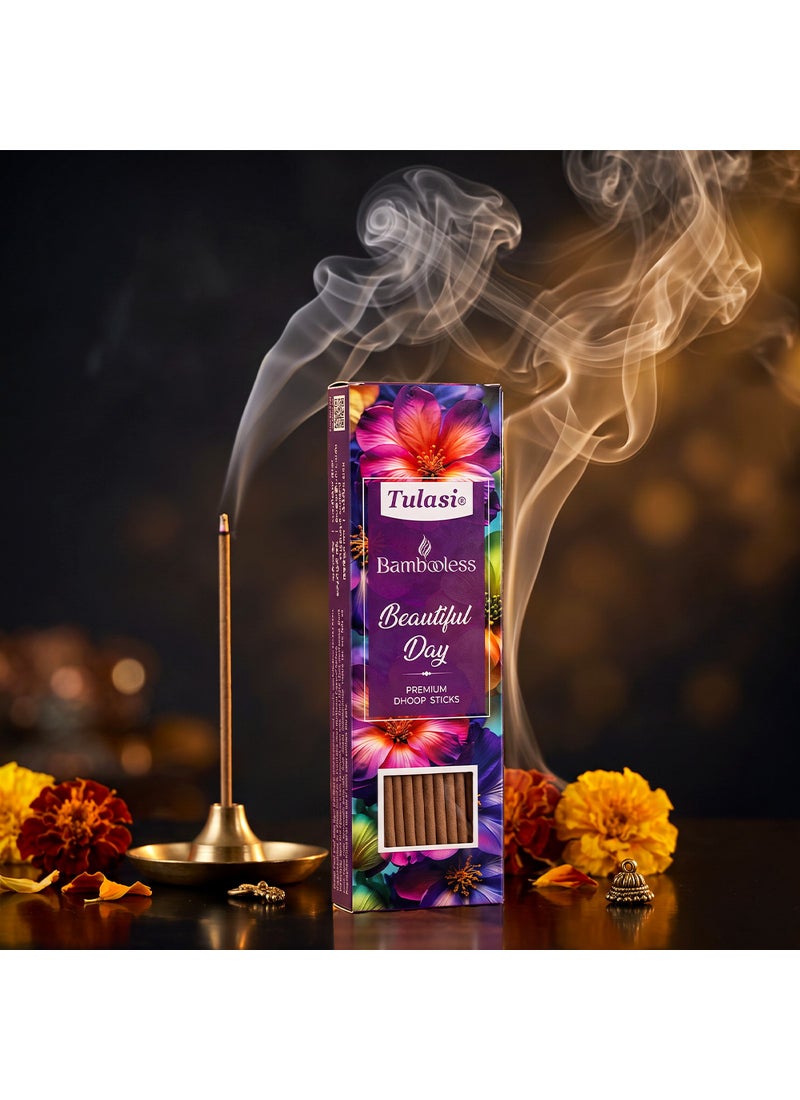 Tulasi Beautiful Day Dhoop Sticks for Pooja, Prayer, Meditation & Home Fragrance, 1 Pack - Image 3