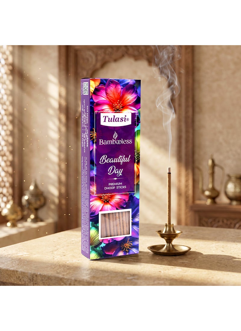 Tulasi Beautiful Day Dhoop Sticks for Pooja, Prayer, Meditation & Home Fragrance, 1 Pack - Image 1