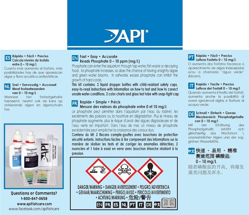 API Phosphate Test Kit For Freshwater And Saltwater, 64 OUNCES - Image 1