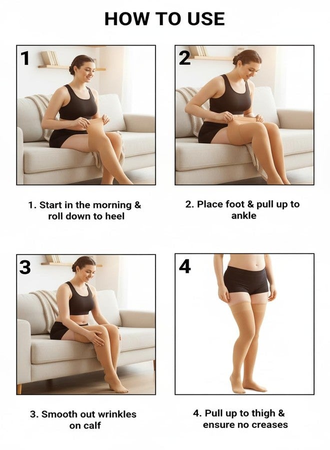 Dr Helix Varico Vein (S) Compression Stocking Thigh High, Open Toe Support Sock - (Pack of 1) - Image 3