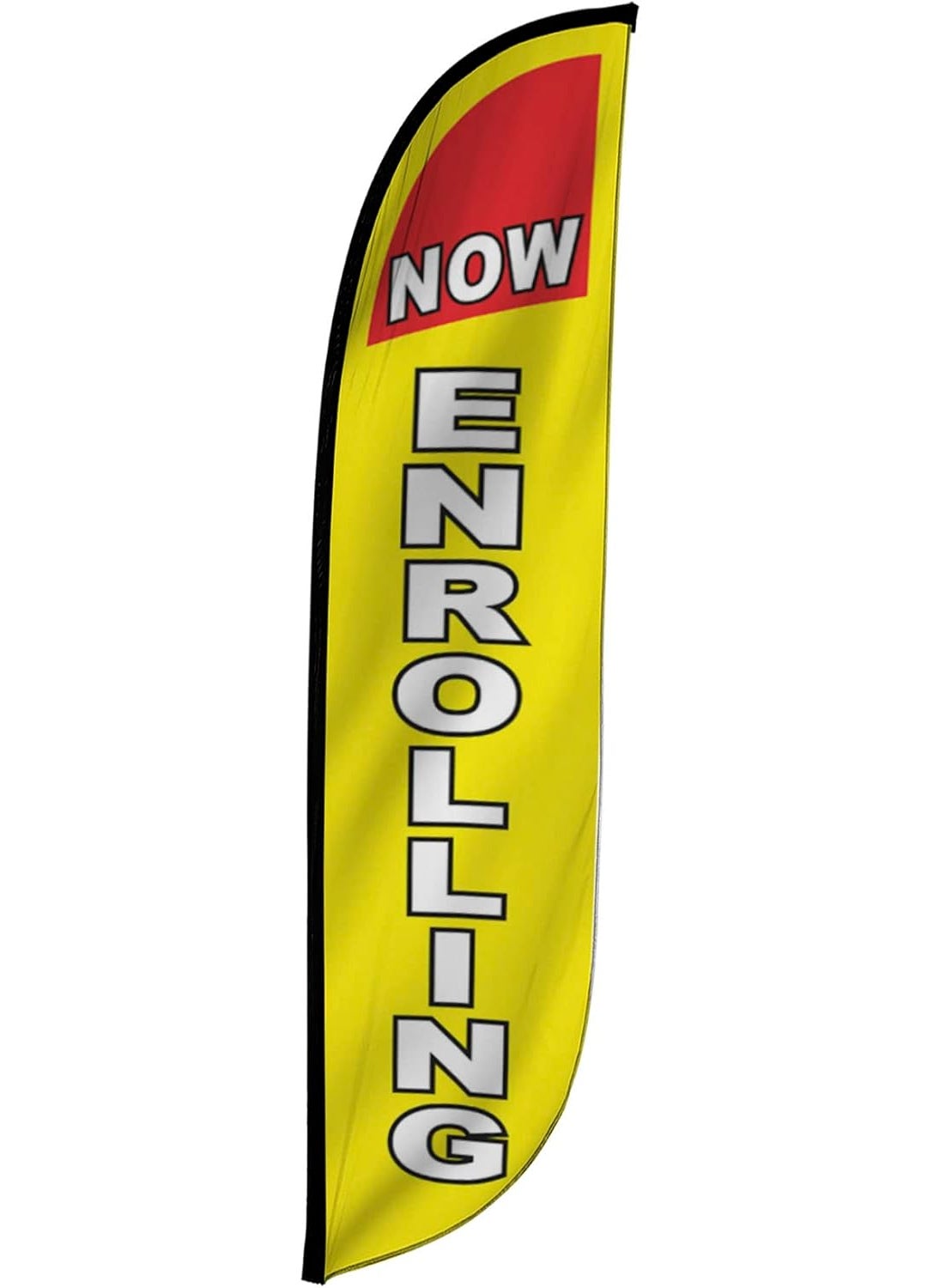LookOurWay LookOurWay Feather Flag Banner  12 Feet Tall Advertising Flags for Outdoor Business and Events Promotion  Swooper Flag Only  Enrollment Flags  Now Enrolling 10M1200325  - Image 1