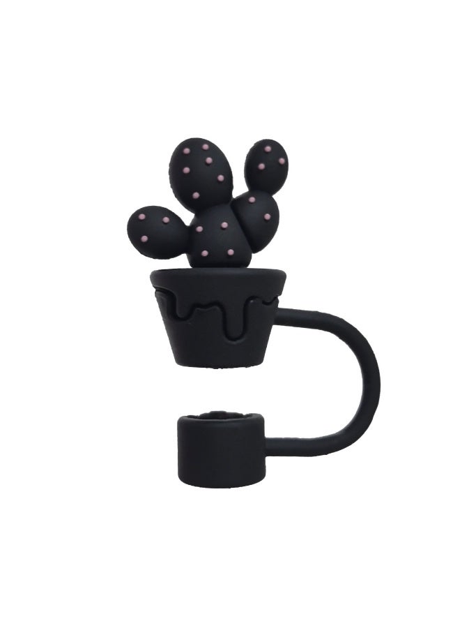 لوكسا 8 قطع أغطية قش لكوب ستانلي، غطاء سيليكون للقش متوافق مع قدح 30 و40 أوقية بمقبض، رؤوس قش قابلة لإعادة الاستخدام مقاومة للغبار بقطر 10 مم (0.4 بوصة) (أسود) - Image 3