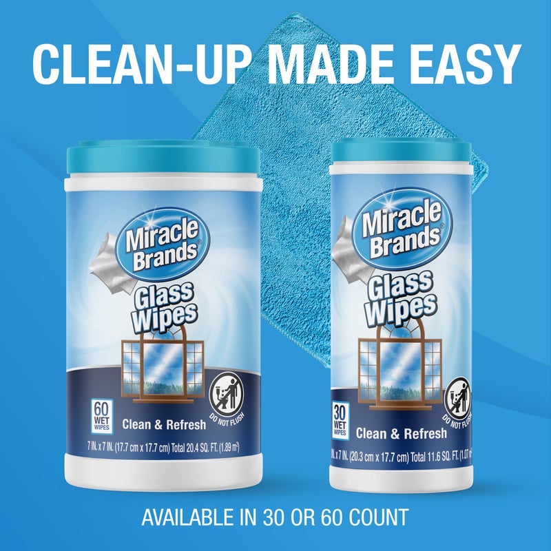 MiracleWipes for Glass, Disposable and Streak Free Cleaning Wipes for Mirrors, Windows, Kitchen, Home, and Auto- 60 Count - Image 3