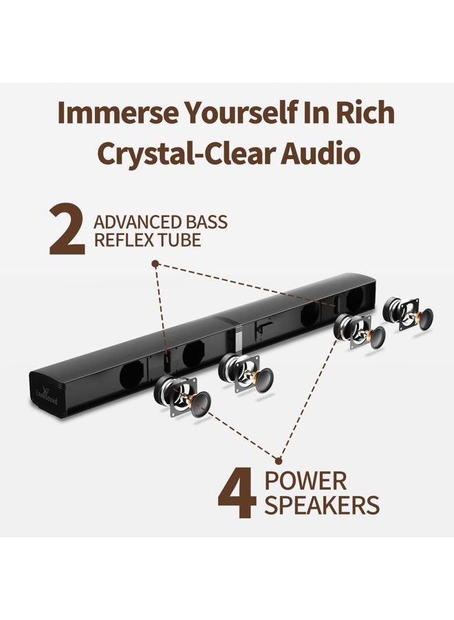 LARKSOUND 2.2 CH Soundbar for Smart TV, 2-in-1 Detachable Sound Bar for TV, Surround Sound System, Bluetooth 5.3/HDMI-ARC/Optical/AUX Connections - Image 5