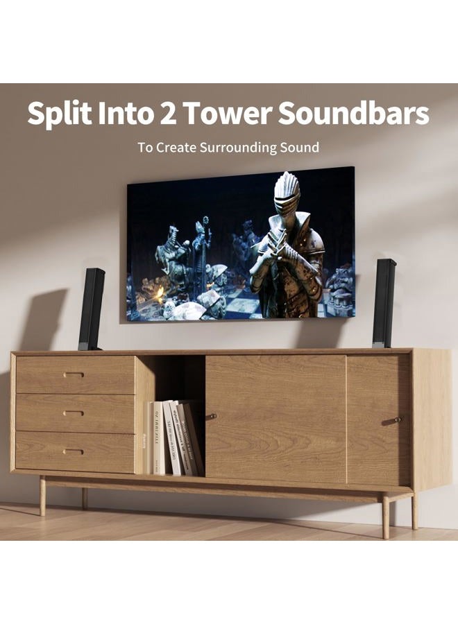 LARKSOUND 2.2 CH Soundbar for Smart TV, 2-in-1 Detachable Sound Bar for TV, Surround Sound System, Bluetooth 5.3/HDMI-ARC/Optical/AUX Connections - Image 3