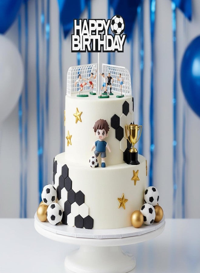 Knana 25Pcs Soccer Cake Topper Soccer Ball Player Cake Decorations for Sport Themed Party Supplies - Image 5