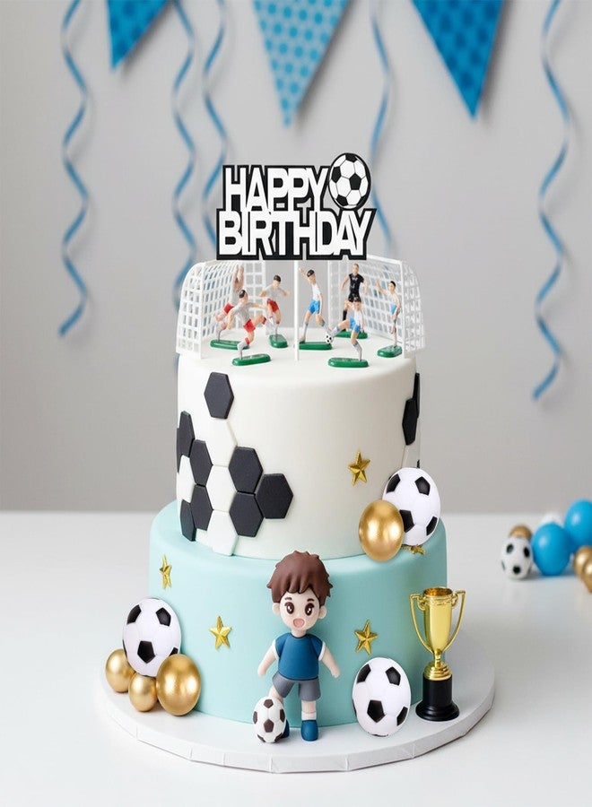 Knana 25Pcs Soccer Cake Topper Soccer Ball Player Cake Decorations for Sport Themed Party Supplies - Image 4