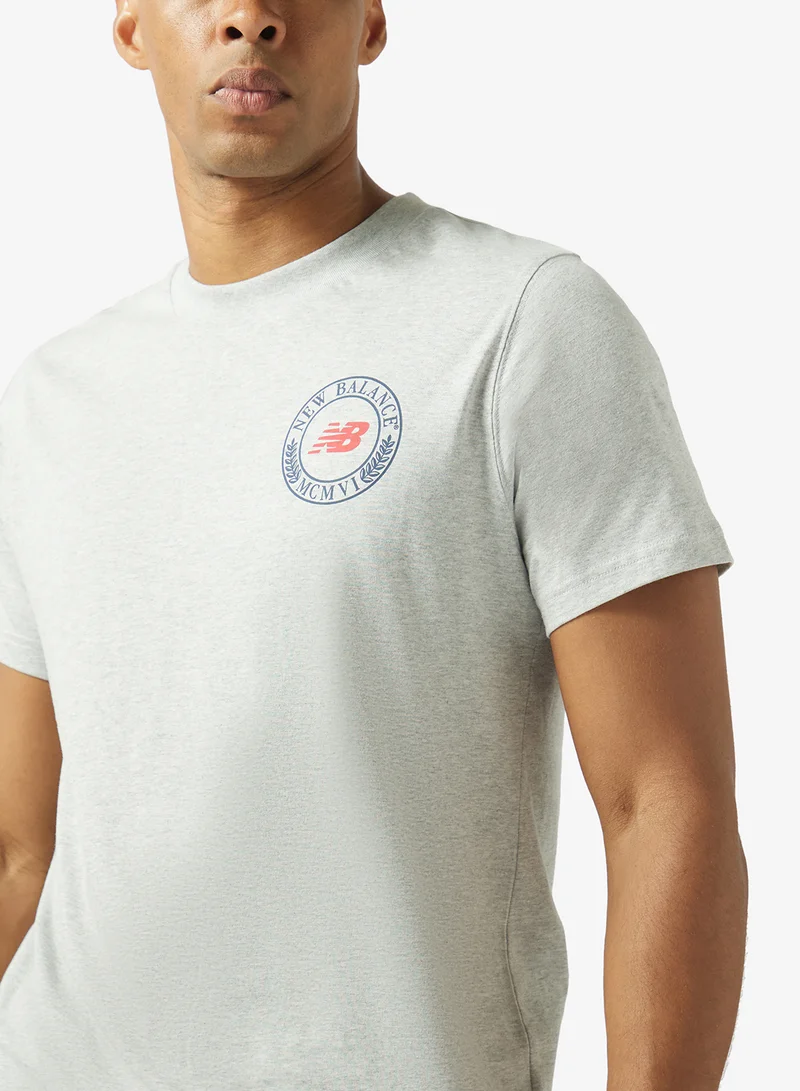 New Balance ATHLETIC GREY (AG) Academic Circle Relaxed T-Shirt for Men | Best Price UAE