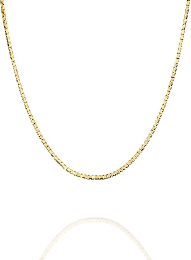 PAVOI Italian Solid 925 Sterling Silver, 22K Gold Plated Chain Necklaces | Snake, Square Box, Cable, Super Flex Curb, Miami Cuban and Rope Diamond-Cut Herringbone Necklace for Women and Men | MADE IN - Image 1